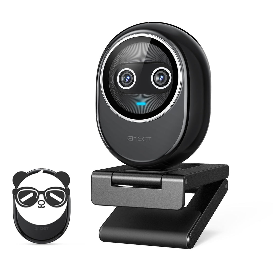 EMEET Piko+ Webcam 4K, Weltweit Erste KI-gestützte 4K Webcam mit Dual-Kamera und KI-Autofokus, mit 1