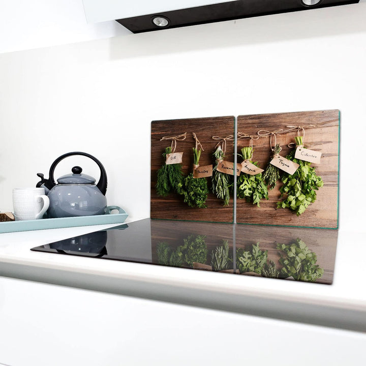 TMK | Herdabdeckplatten ceranfeld 2 Teilig 40x52 cm | Ceranfeldabdeckung Küche Elektroherd Induktion