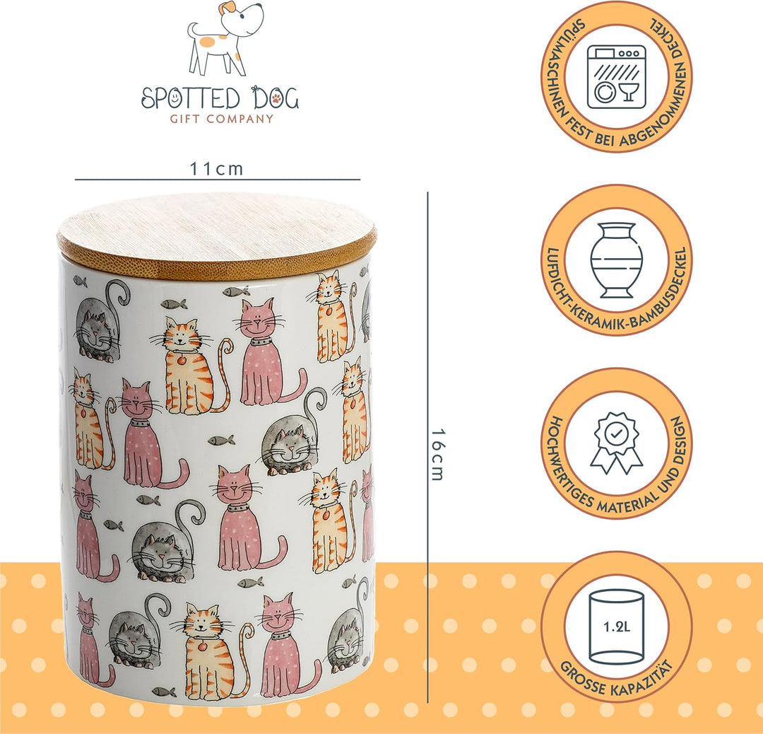 SPOTTED DOG GIFT COMPANY Vorratsdosen Keramik mit Deckel Luftdicht - 3 Vorratsbehälter vielseitig Au
