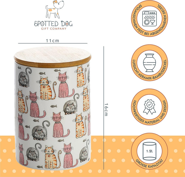 SPOTTED DOG GIFT COMPANY Vorratsdosen Keramik mit Deckel Luftdicht - 3 Vorratsbehälter vielseitig Au