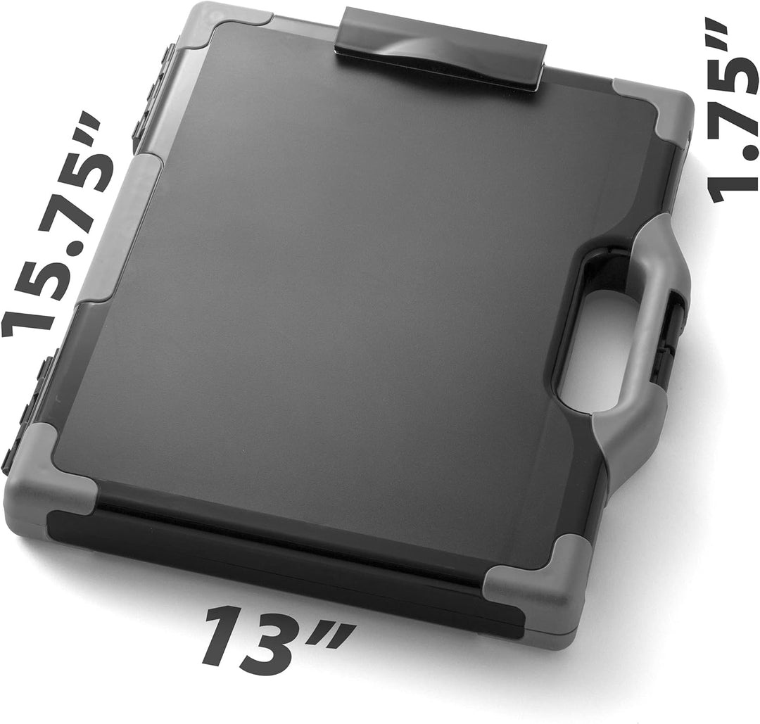 Officemate OIC 83324 Aufbewahrungsbox für Klemmbretter, Buchstaben-/Rechtsgrösse, Schwarz und Grau (