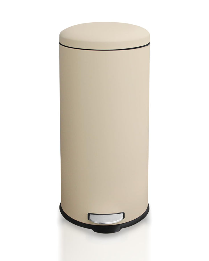 Mülleimer 30 L Treteimer mit Soft Close Deckel, Abfalleimer 30 Liter mit Fusspedal, Rund Mülleimer m