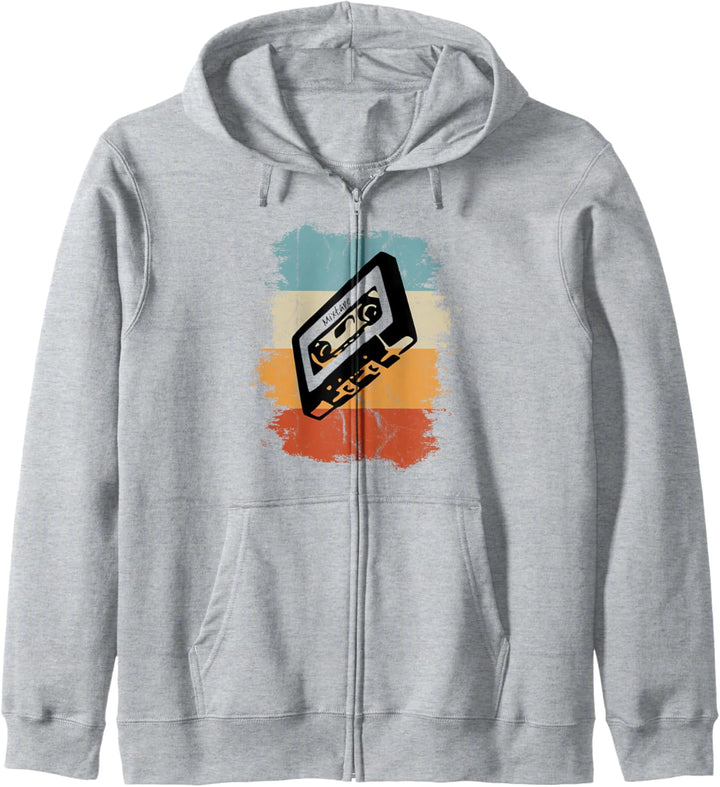 Retro Style Oldschool Tape Kassette Vintage Mixtape Kapuzenjacke