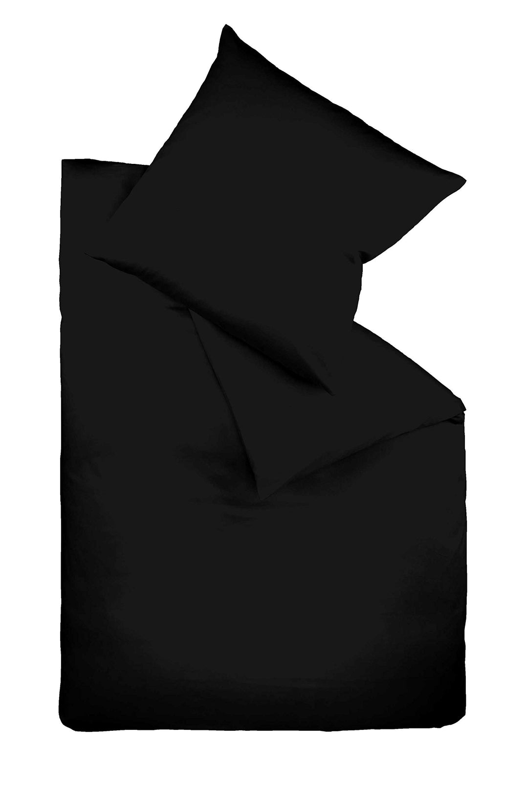 fleuresse Uni-Colours Bettwäsche-Set, Mako Satin, 100 Prozent Baumwolle, Fb. schwarz, 240 x 220 cm S