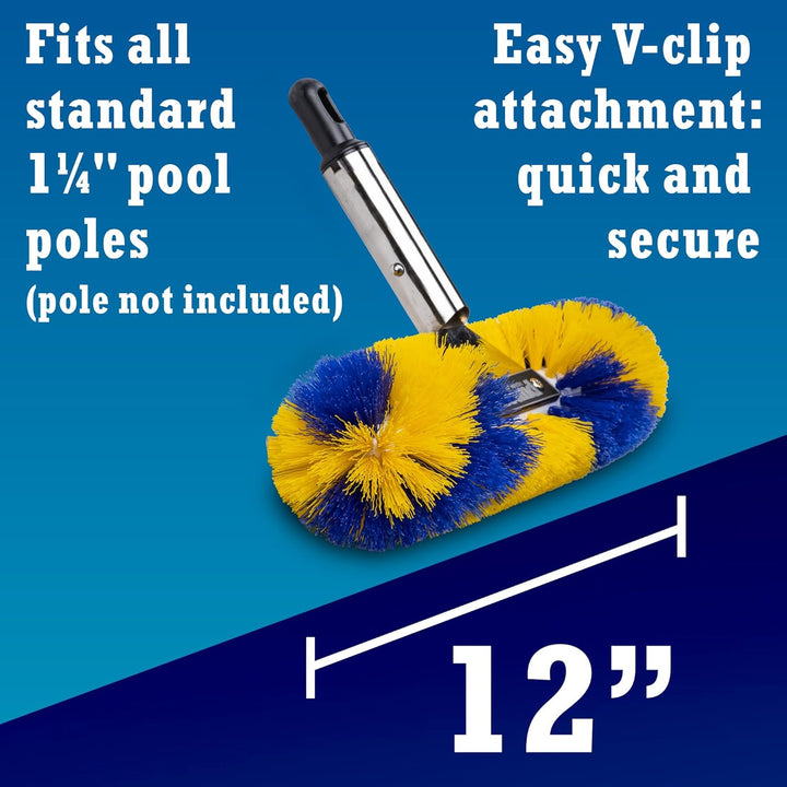 Blue Torrent AC 88072 Brush Around 360-Degree for Swimming Pools, 12" 12-Inches Gelb, 12-Inches Gelb