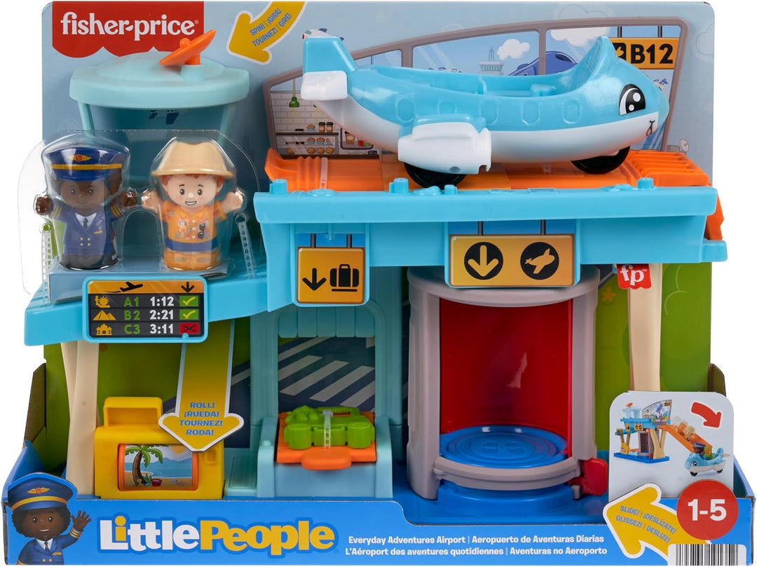 FISHER-PRICE Little People Alltagsabenteuer auf dem Flughafen - Spielset mit Flugzeug, Figuren und Z