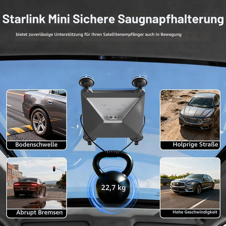 Joinfworld Starlink Mini Saugnapfhalterung,Starlink Mini Autohalterung,Bietet Stabile Satellitensign
