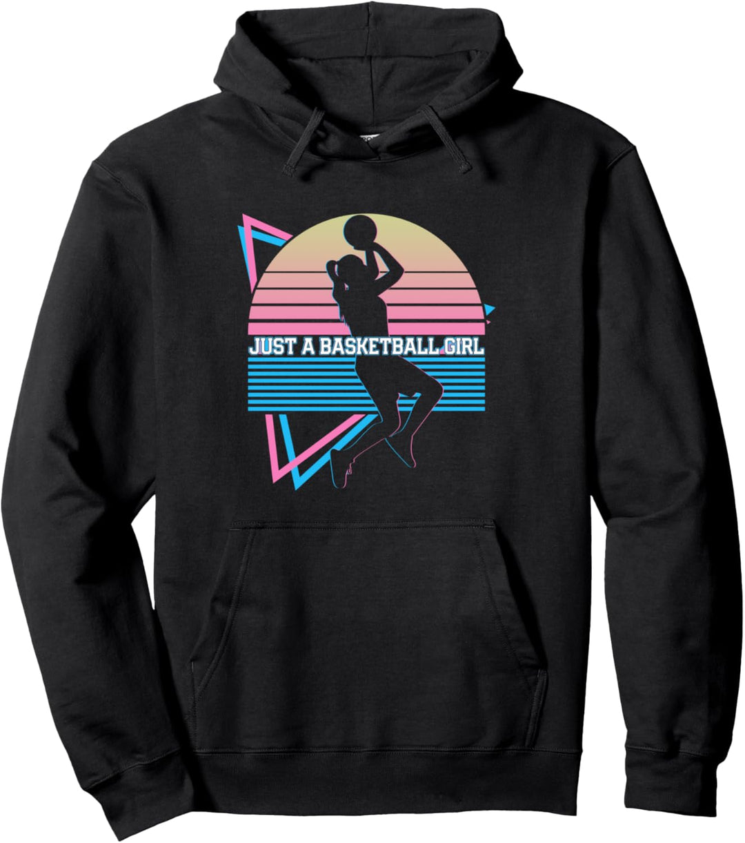 Basketball Retro Nur ein Basketball-Mädchen Pullover Hoodie