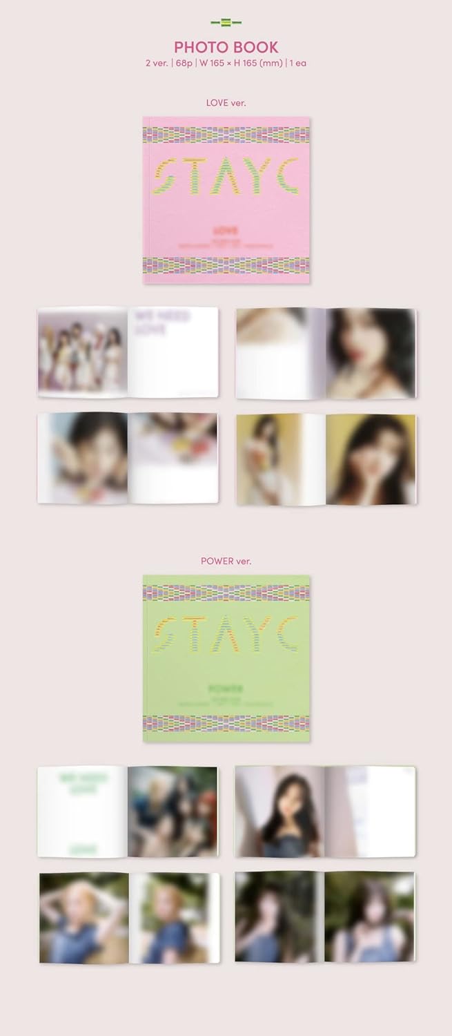 Dreamus STAYC - WE NEED LOVE 3rd Einzelalbum + gefaltetes Poster (POWER VER.), 171 x 171 mm (L200002