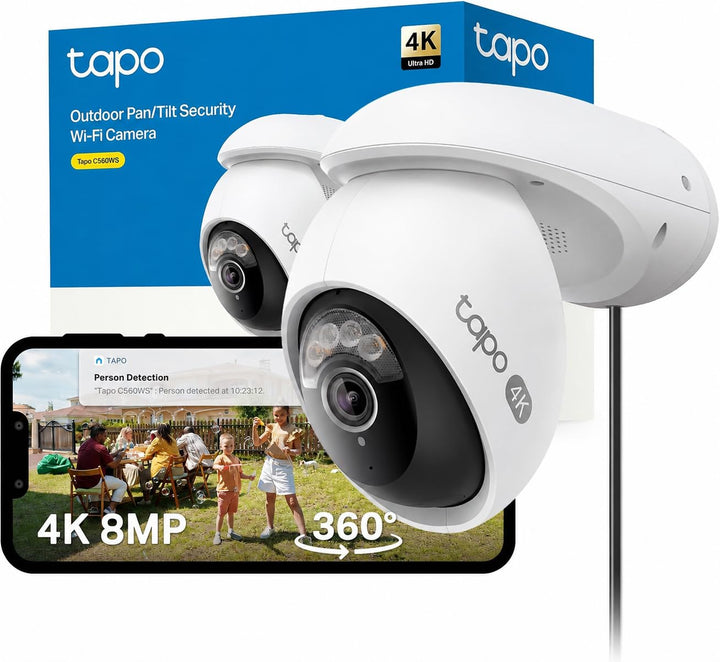 Tapo C560WS 4K 360° WLAN-Überwachungskamera für aussen, Wi-Fi 6 Dual-Band, Farbnachtsicht, kostenfre