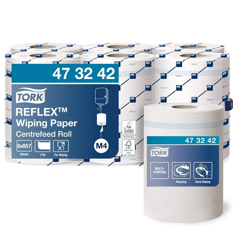 Tork 473242 Reflex Mehrzweck Papierwischtücher für das M4 Innenabrollung Reflex System / 1-lagige Wi