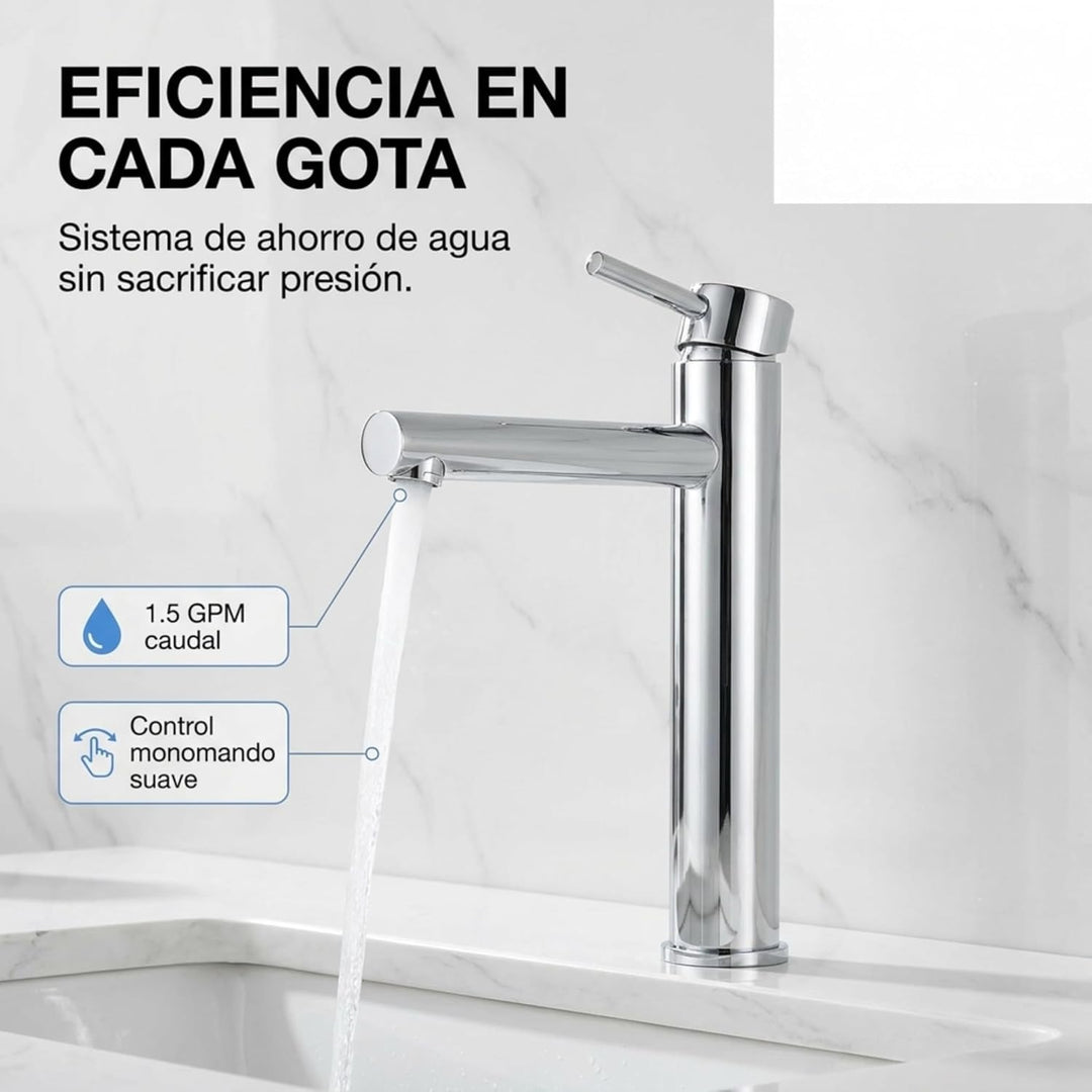 VALAZ Wasserhahn Bad Hoch Verchromt | Einhebelmischer Waschbecken, Warm und Kaltwassermischer, Wasse