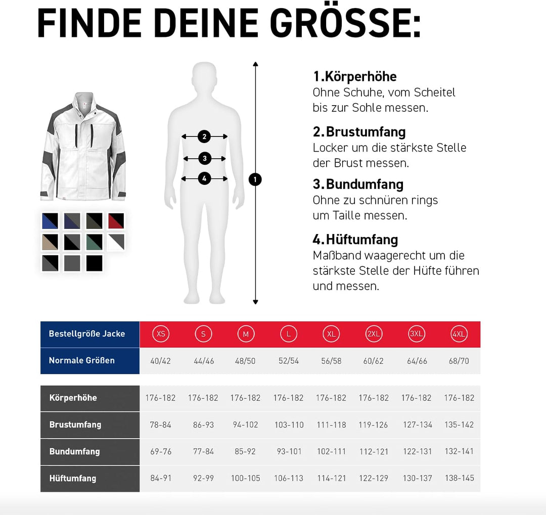 KÜBLER Workwear KÜBLER ACTIVIQ Arbeitsjacke weiss/anthrazit weiss/anthrazit 4XL, weiss/anthrazit 4XL