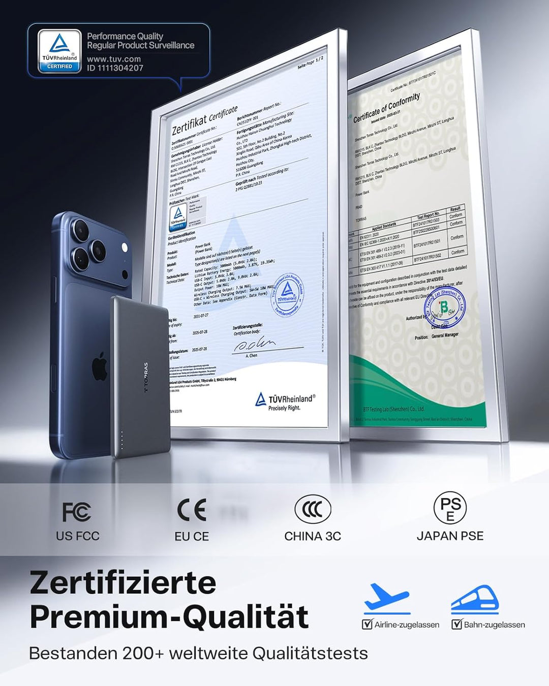 TORRAS Ultra Slim Power Bank für Magsafe Schnell Aufladende 5000mAh 8mm Kleine Powerbank für iPhone