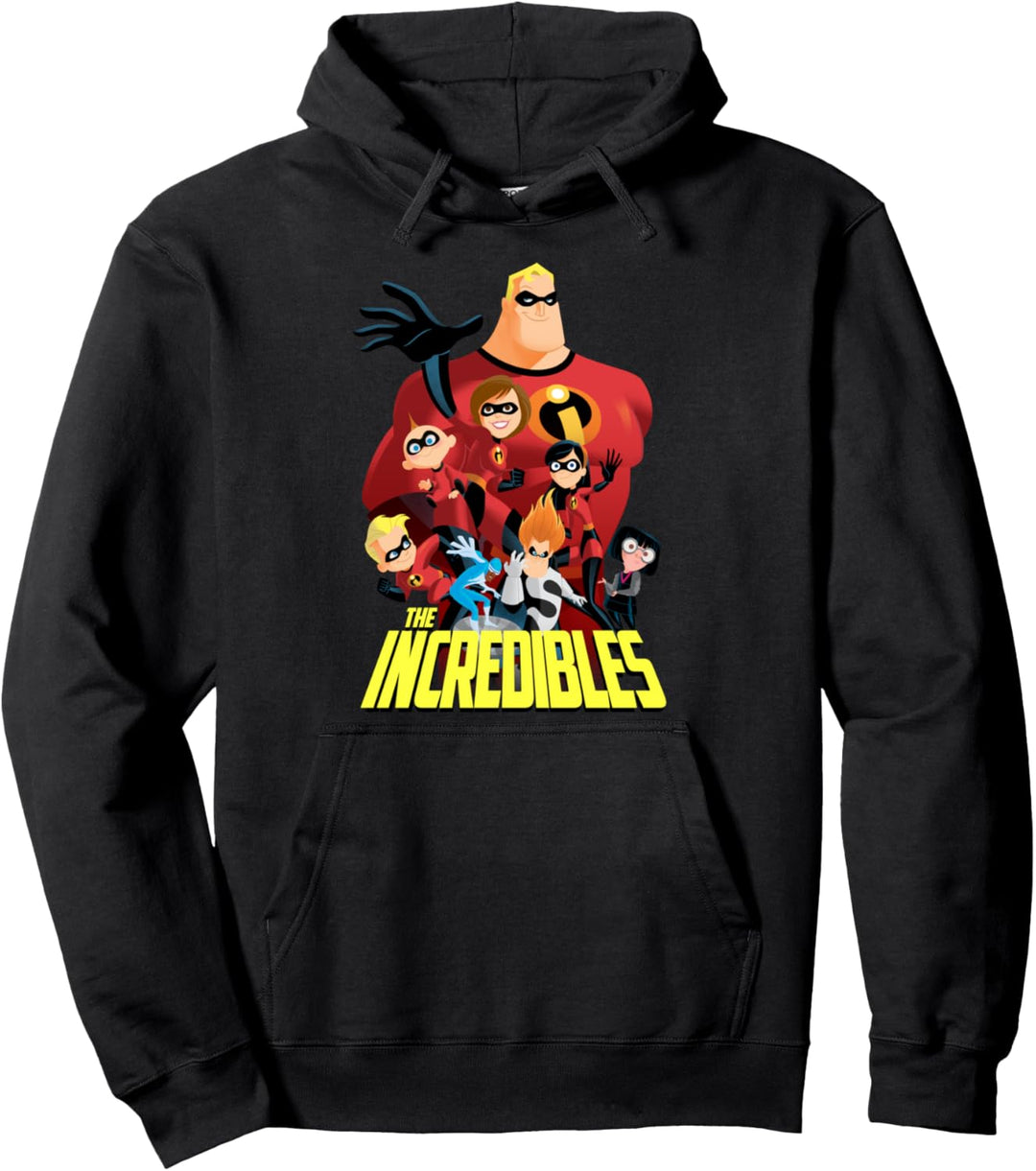 Disney Pixar Incredibles Group Shot Vintage Poster Pullover Hoodie