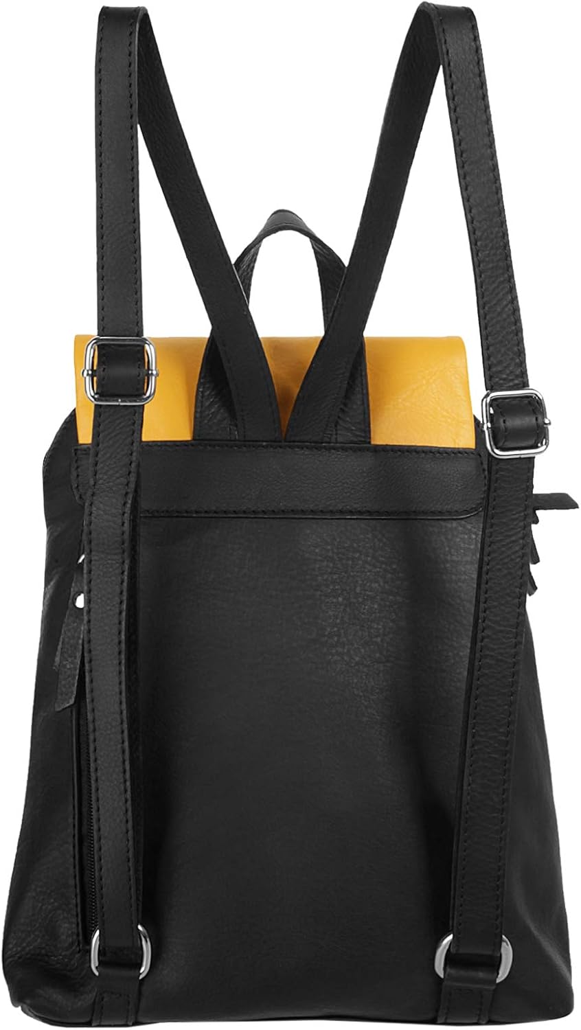Cluty City-Rucksack Echt Leder Damen | | 020401 Gelb, Gelb