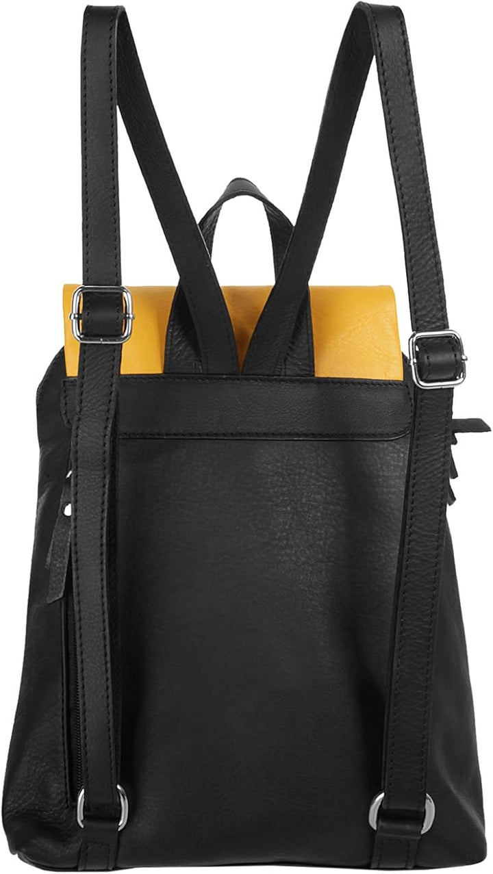 Cluty City-Rucksack Echt Leder Damen | | 020401 Gelb, Gelb