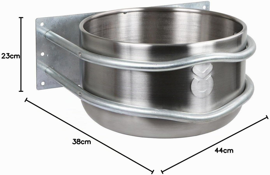 Kerbl 32495 Futtertrog Aluminium, ca. 18 l, mit Ablauf, 44 x 38 x 23 cm