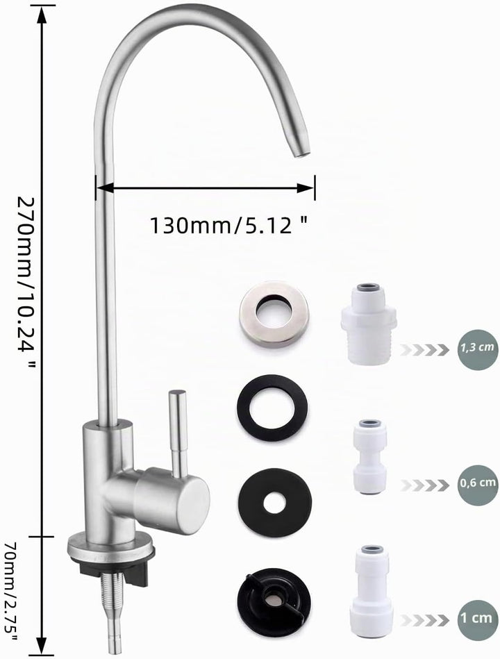Trinkwasserhahn, bleifreier Wasserfilter-Wasserhahn, Umkehrosmose-Wasserhahn für Küche, Bar, Spüle G