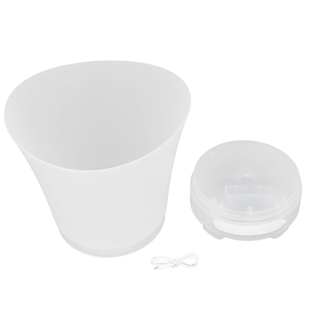 7L LED-Eiskübel mit Bluetooth-Lautsprecher, 4 Lichtmodi, Farbwechsel, 1200mAh, 25x26x27cm, für Wein
