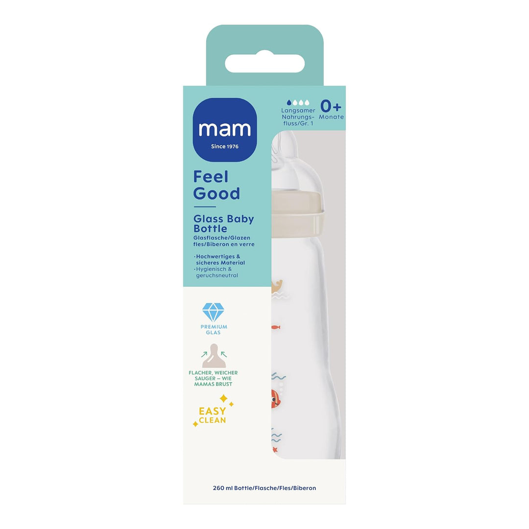 MAM Feel Good 260 ml, 0+ Mon., Robbe Beige/Clownfisch 260 ml, Beige/Clownfisch 260 ml