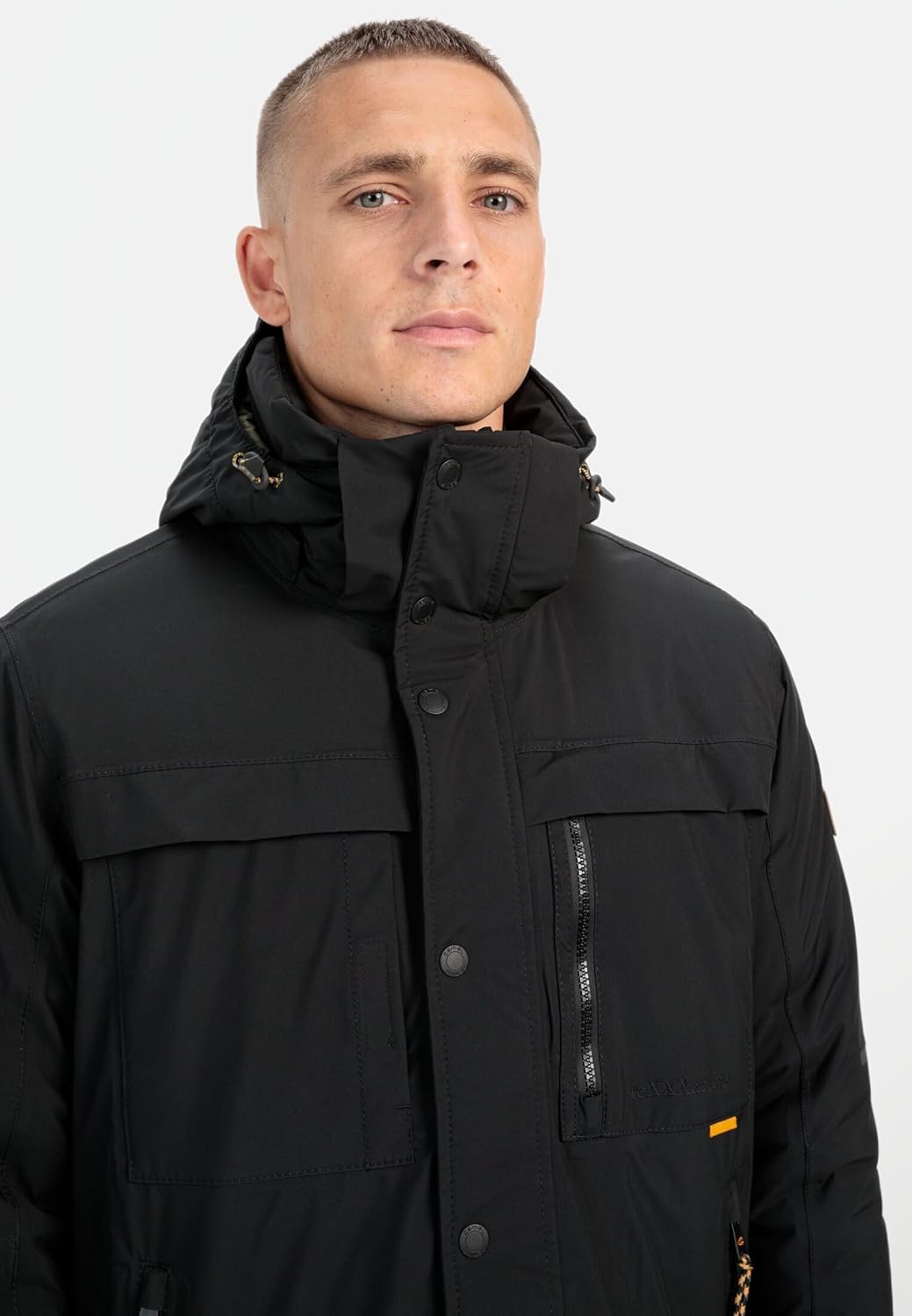 camel active Herren teXXXactive® Funktionsjacke mit Abnehmbarer Kapuze 25 Schwarz, 25 Schwarz