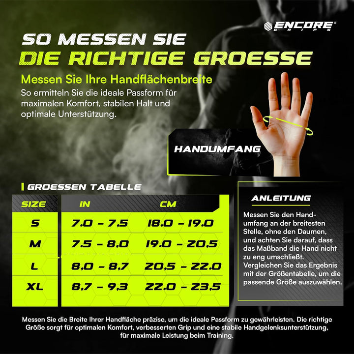 Fitness Handschuhe Herren &amp; Damen mit Handgelenkbandage, Griffpolster Funktion durch gepolsterte Han