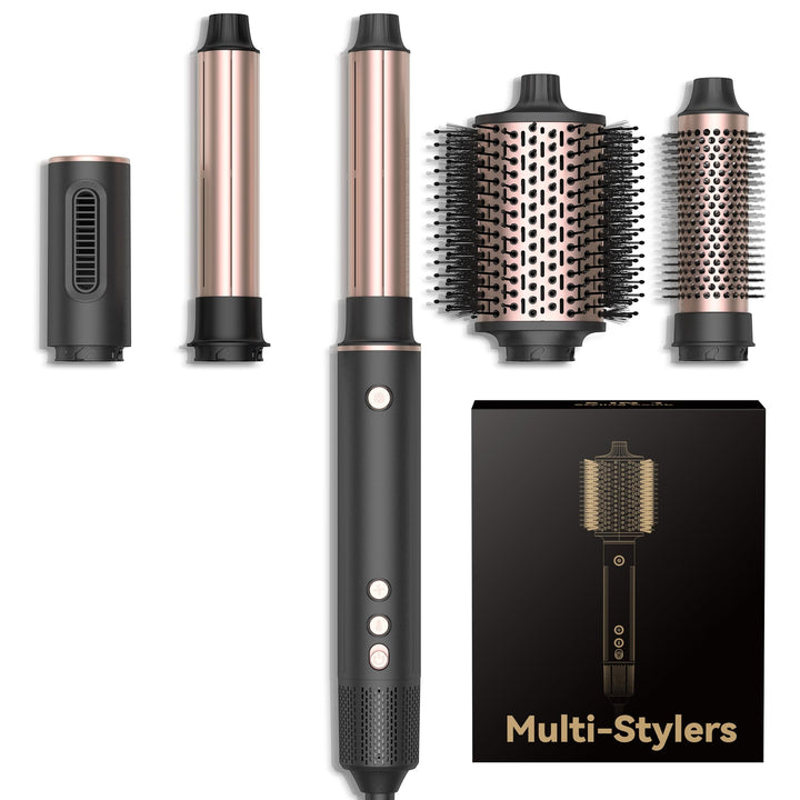 OKWRAP Hair Styler Set Haarstyler 110000U/Min Hairstyler 5 in 1, Multistyler 1300W mit Föhn Rundbürs