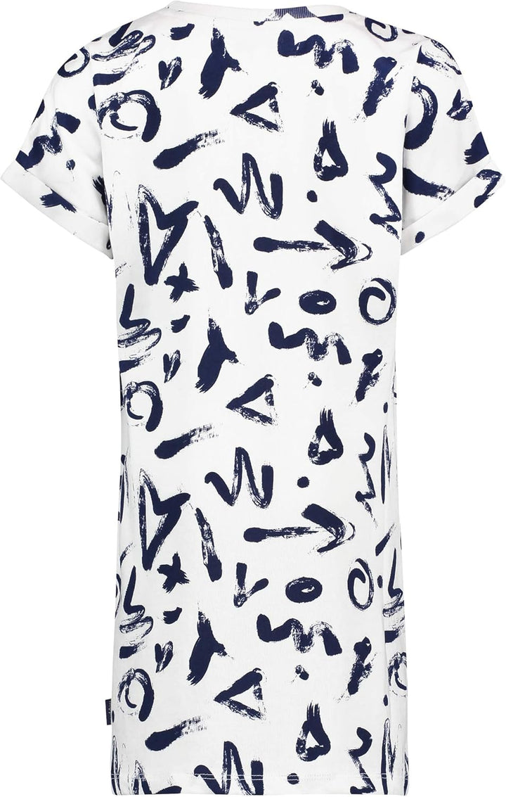 Noppies Mädchen G Dress Ss Reading AOP Kleid 104 Mehrfarbig (Blanc De Blanc P002), 104 Mehrfarbig (B