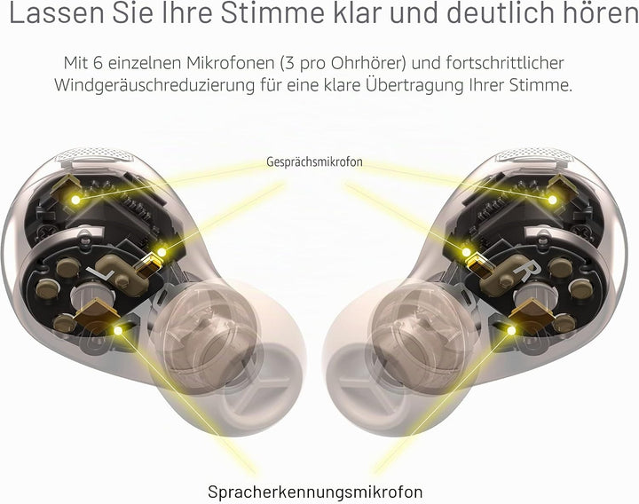 Technics EAH-AZ40E-N In-ear Kopfhörer Bluetooth, bequemer Kopfhörer mit integriertem Mikrofon, anpas
