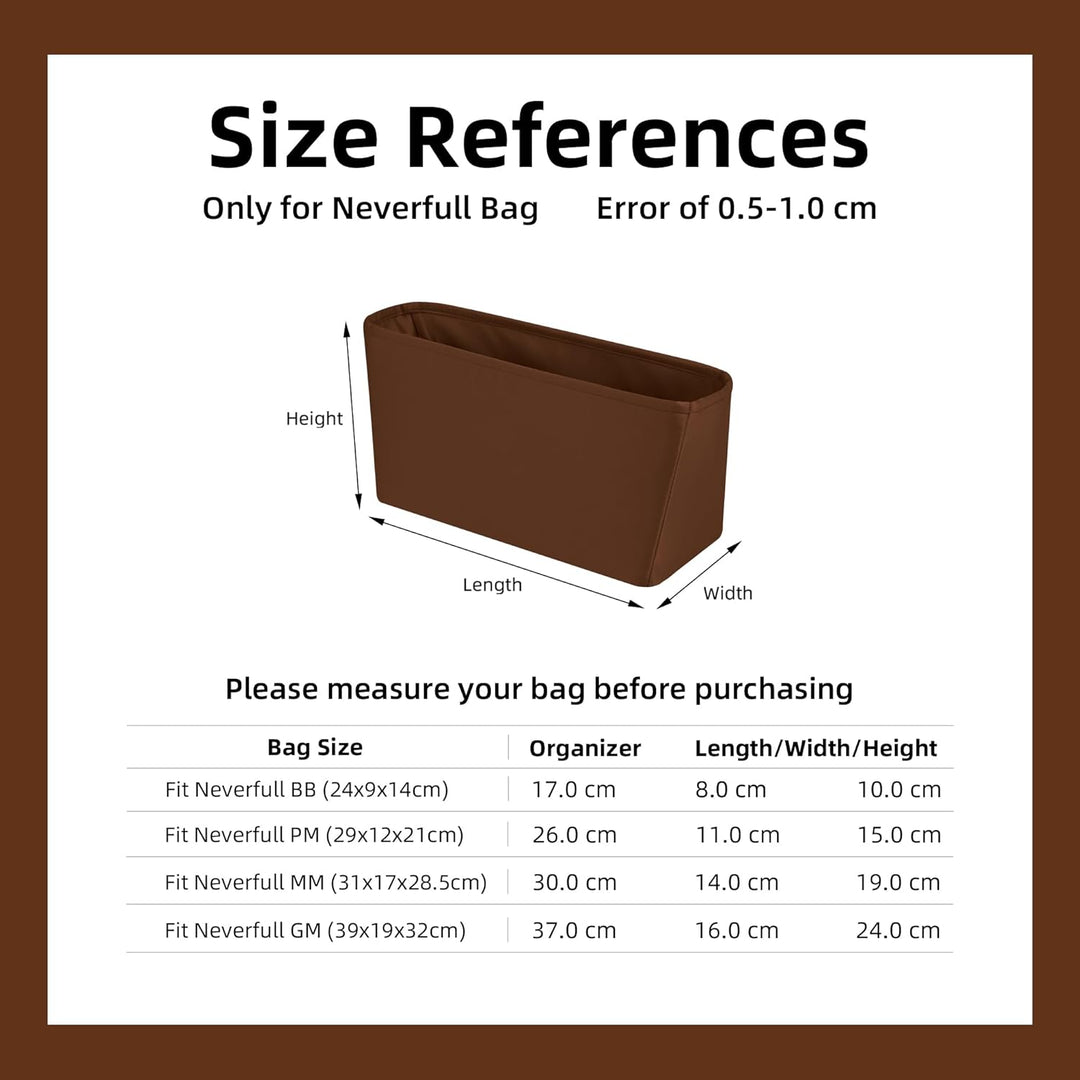 DGAZ Seide Handtasche Organizer für Neverfull PM/MM/GM, Taschenorganizer Tasche in Tasche Organizer,