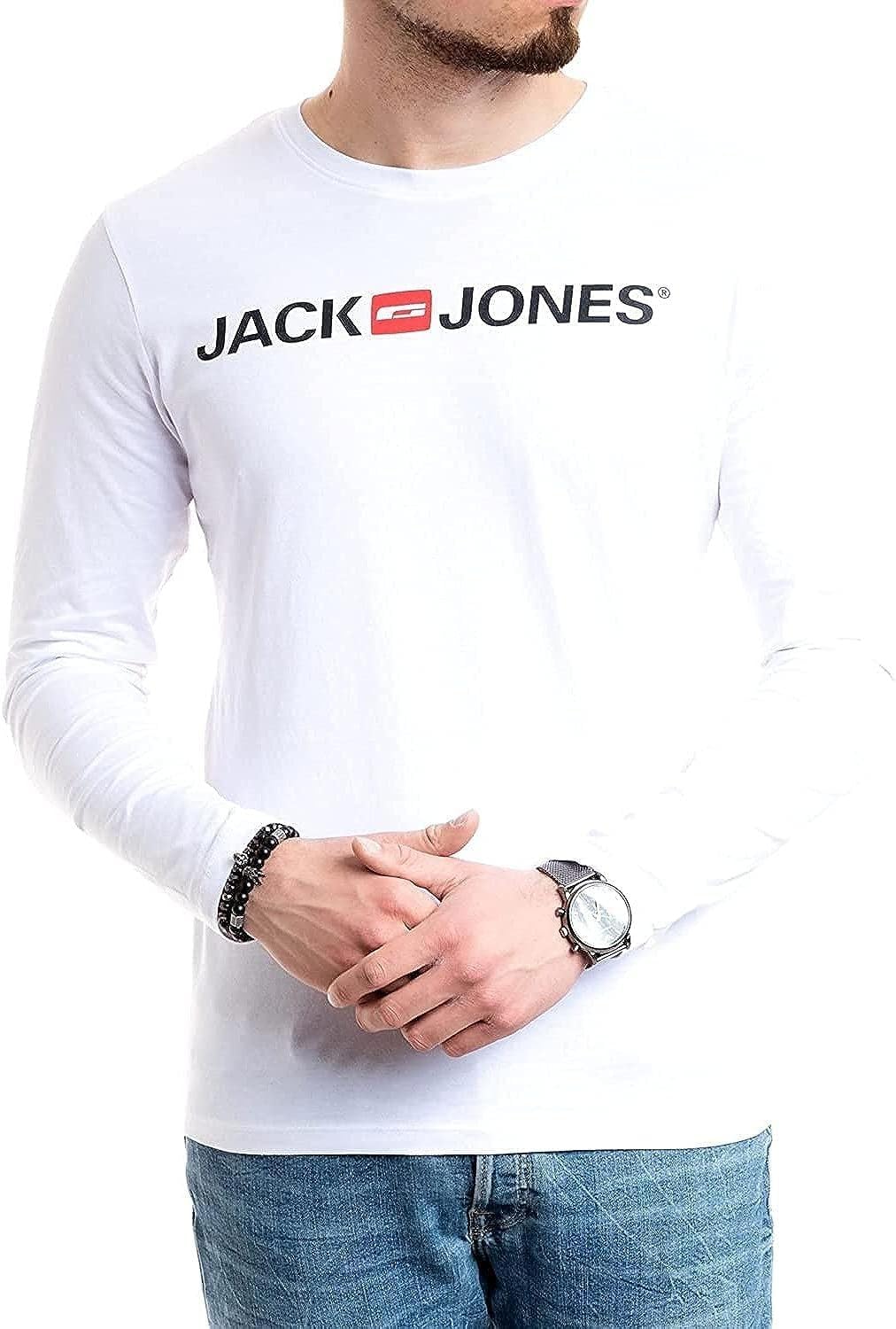 Jack &amp; Jones Herren Langarmshirt aus Baumwolle – Longsleeve Männer – T-Shirt mit Langen Ärmeln aus B