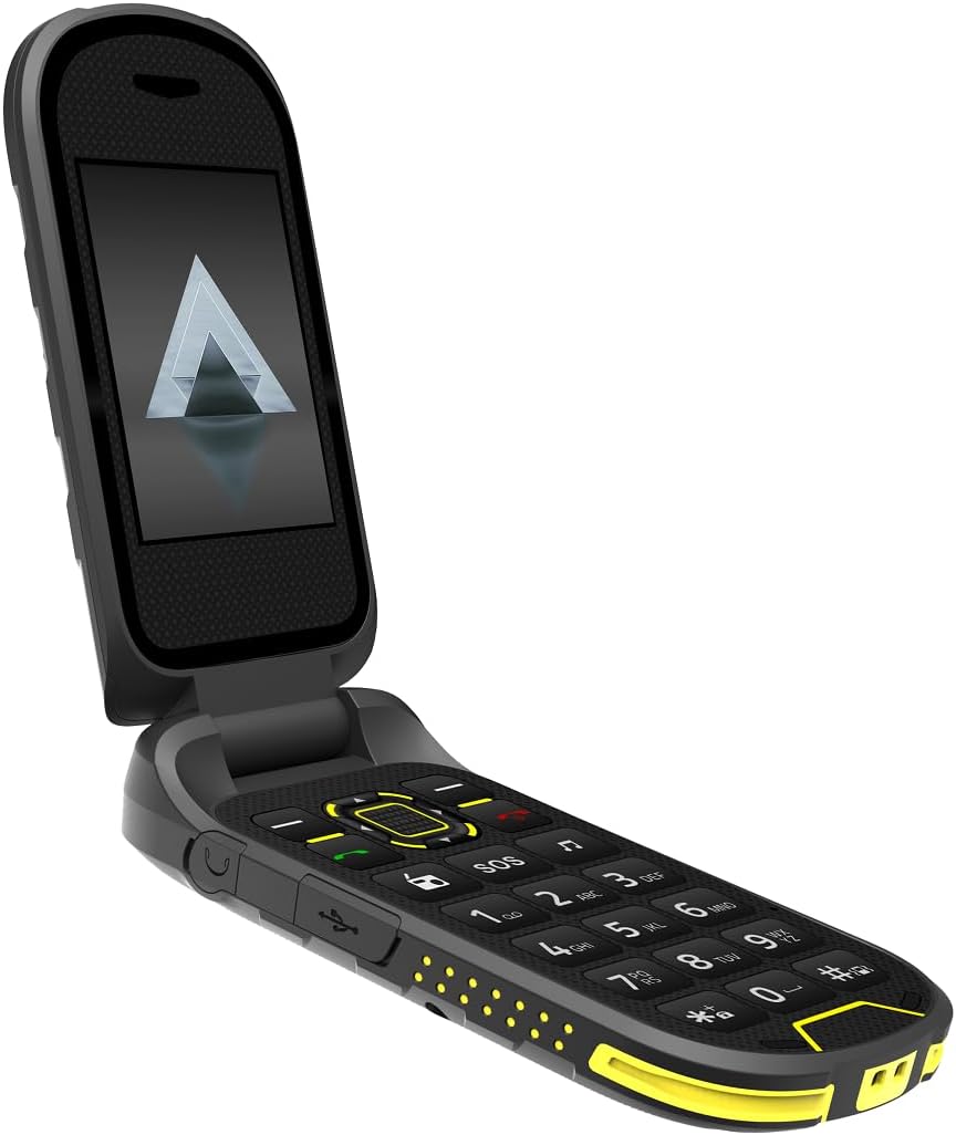 Flip-Telefon Klapphandy Hammer DIG LTE 4G Robustes, 2 Bildschirme, simlock-Free, Dual-SIM, kein Vert