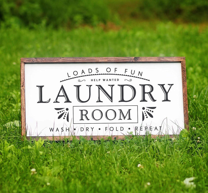 MACVAD Wäscheschilder für Heimdekoration, viel Spass, Waschküche, Holzschild