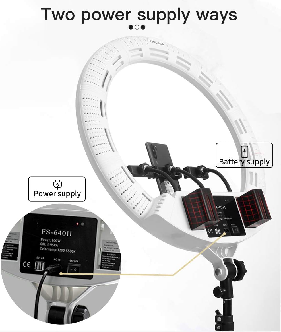Yidoblo Dimmbar 22'inch 55cm 100w FS-640II LED Ringlicht Fotografie Beleuchtung mit Fernbedienung fü