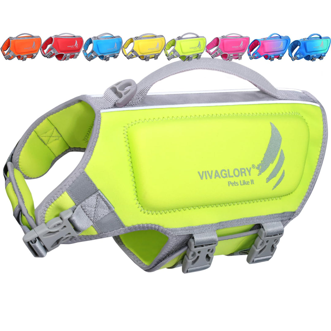 VIVAGLORY Leichte Rettungsweste für Hunde, Pet Life Preserver Rettungsweste aus hautfreundlichem Neo