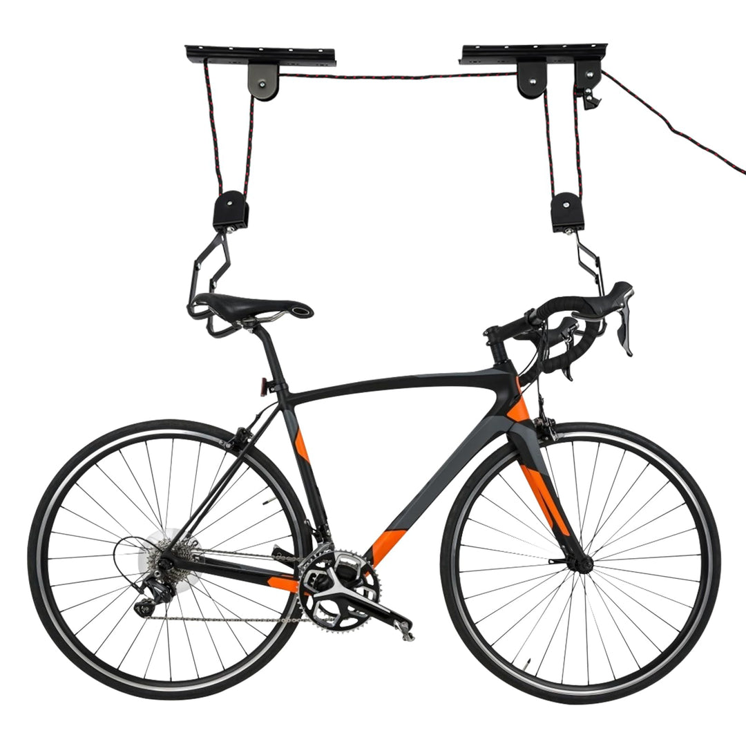 Fahrradlift Flaschenzug, Fahrrad Deckenhalterung mit Haken, Tragkraft bis 60 kg, Fahrradhalterung Se