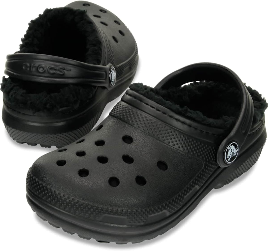 Crocs Unisex Kinder Classic Lined Clog K 29/30 EU Schwarz, 29/30 EU Schwarz