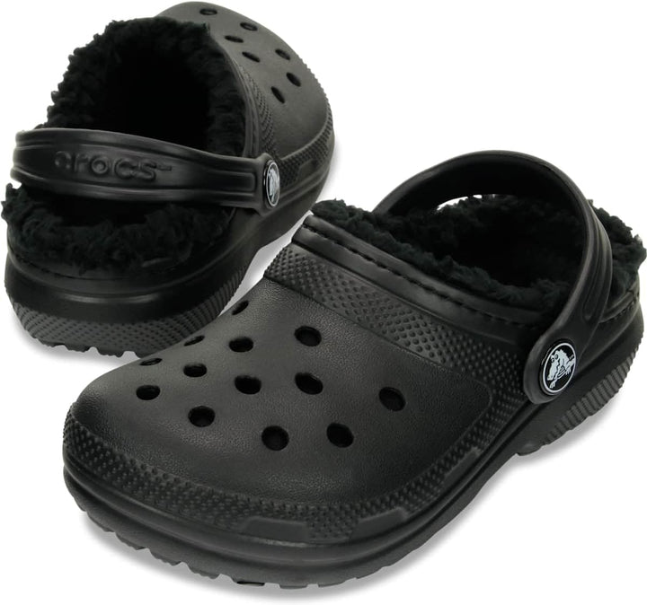 Crocs Unisex Kinder Classic Lined Clog K 29/30 EU Schwarz, 29/30 EU Schwarz