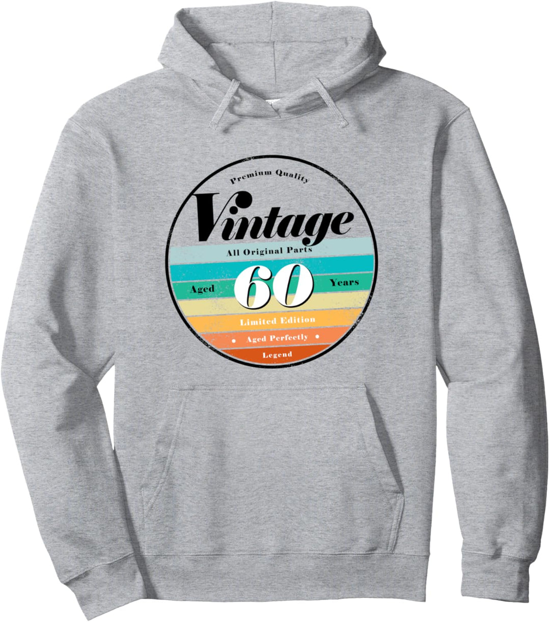 60th Birthday Gifts Classic Retro Vintage Aged 60 years old Pullover Hoodie