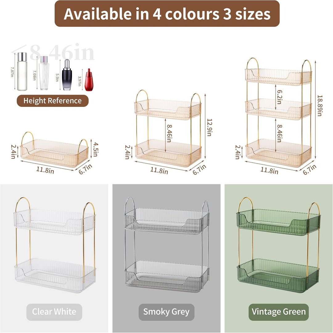 Makeup Organizer, Kosmetik Organizer 2 Ebenen, Cosmetics Beauty Organizer, Skincare Organizer, Badez