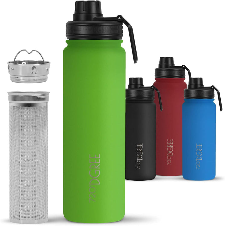 720°DGREE Edelstahl Thermo Trinkflasche 710ml “noLimit” +Früchtebehälter - Auslaufsicher, Kohlensäur