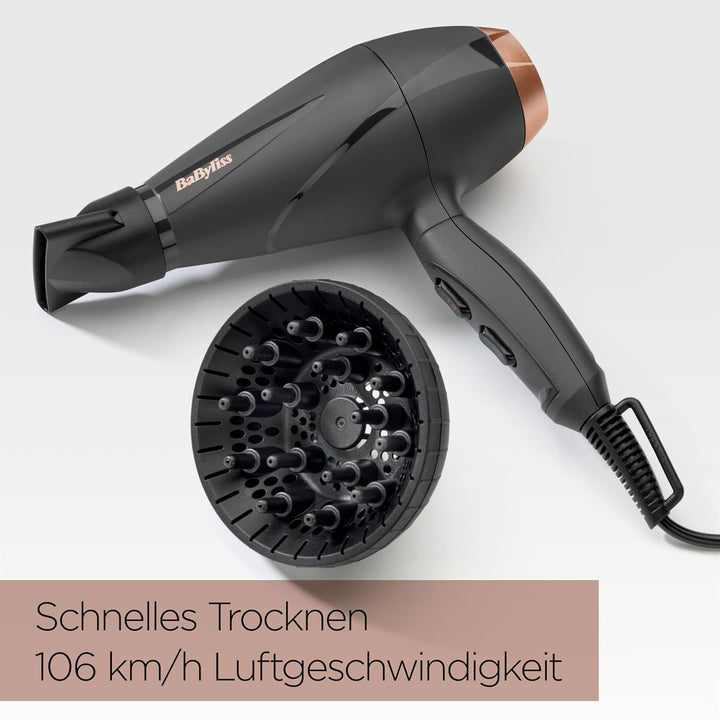 BaByliss Smooth Pro 2100 Haartrockner, Föhn mit leistungsstarken 2100 Watt, Made In Italy, Ionen-Tec