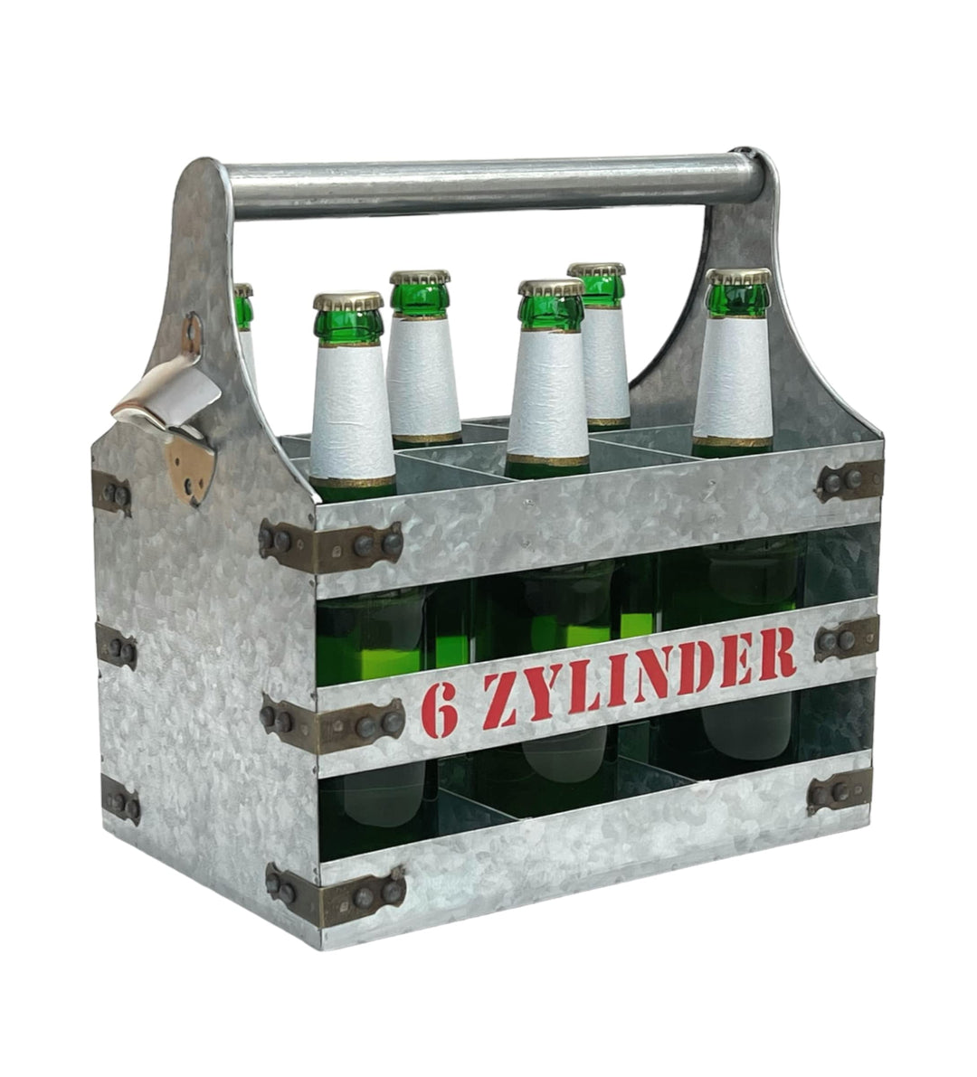 DanDiBo Bierträger Metall mit Öffner Flaschenträger 6 Zylinder V6 96402 Flaschenträger Flaschenöffne