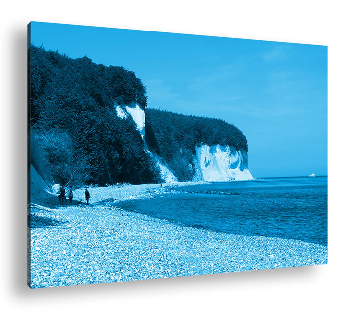 deyoli riesige Kreidefelsen auf Rügen Format 80x60 Effekt: Monocrome Blau als Leinwandbild, Motiv fe