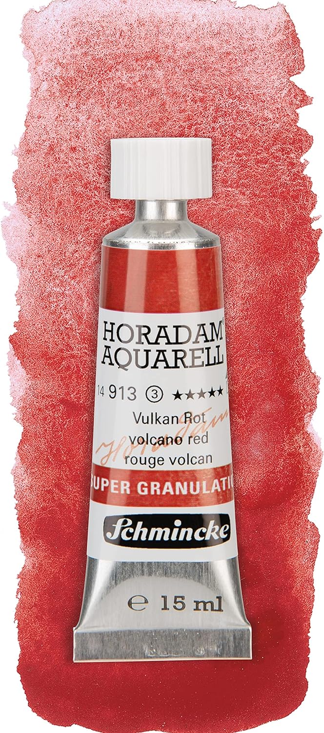 Schmincke – HORADAM® AQUARELL, Super Granulation Set Vulkan, 5 x 15 ml-Tuben, 74 868 097, Holzkasten