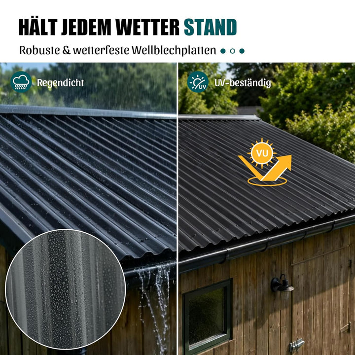 Thanaddo Wellplatten Metall Blech, 20er Set Wellplatte Dach Platten Stahlblechdachplatten mit Schrau