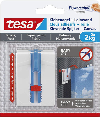 Tesa 77779 Leinwand Tapete & Putz Klebenagel Tapeten & Putz-höhenverstellbar-Selbstklebender ideal f