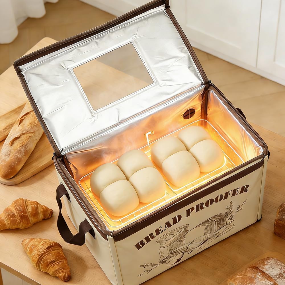 Brot Gärbox Sauerteig, Gärbox mit heizung für Brotteig Faltbare Teiggärbox Brot Gärschrank Einstellb