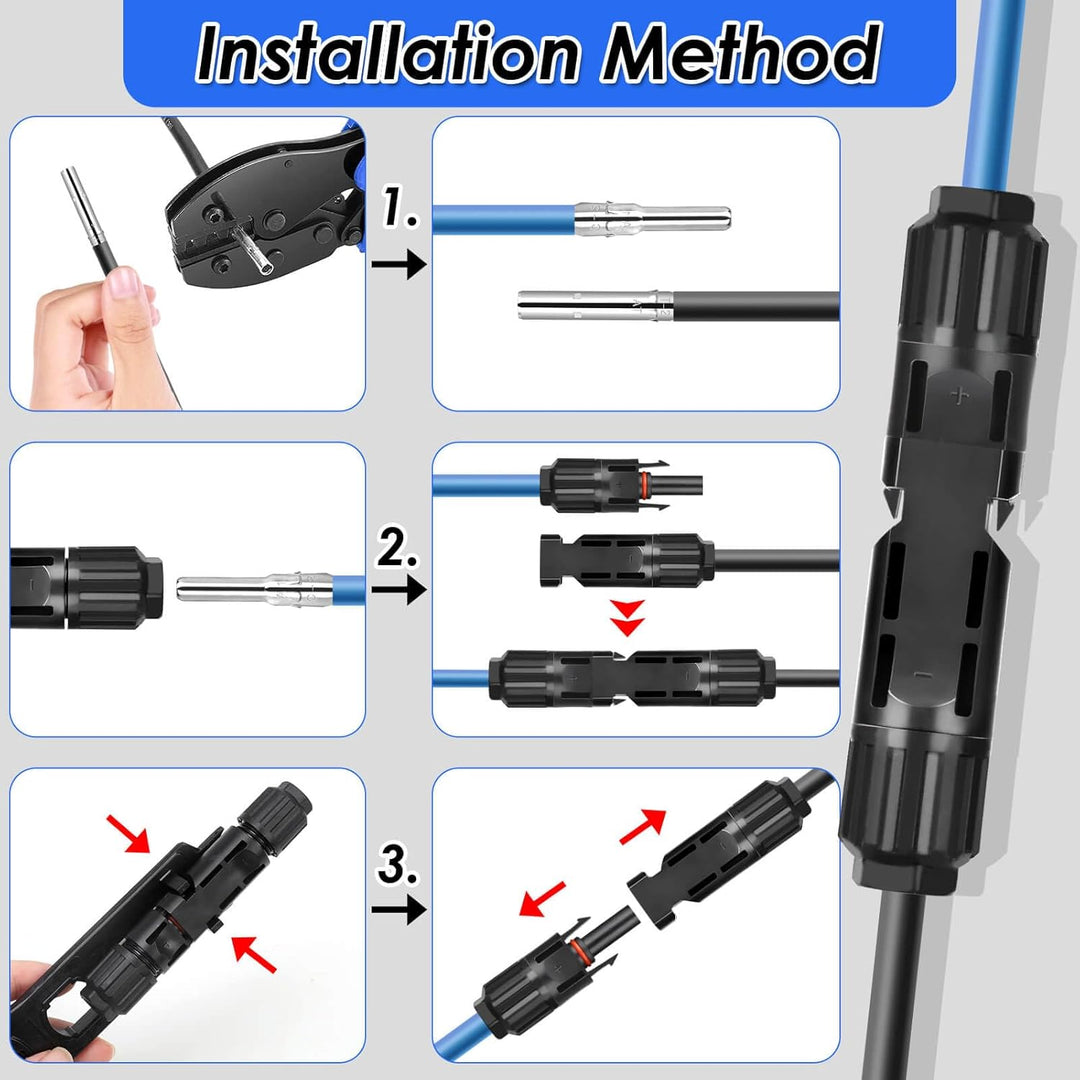 22 Paar Solarstecker,Selizo IP67 Stecker Solarpanel Stecker Männlich/Weiblich Solarpanel Kabelstecke